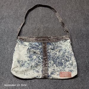 Big Star‎ Acid Washed Blue Tote Messenger Shoulder Bag Purse Distressed Jean